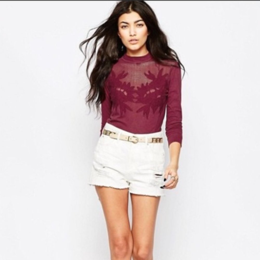FREE PEOPLE Primrose Tee Blouse Top Floral Sienna - Picture 1 of 14